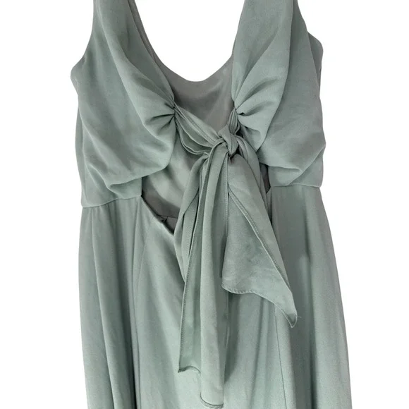 Celebrate DB Studio Dusty Sage As Is Chiffon Tank Scoop Neck Dress Size 12 - Picture 8 of 14